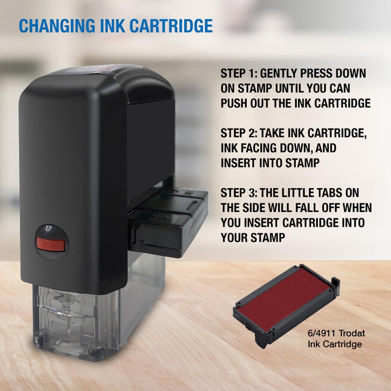 Ideal Self Inking Stamp â€“ English Text Paid with Fill-in Fields Check No, Amount, Date â€“ Red Ink, Impression Size 11/16â€ x 1-7/8â€ - Image 5